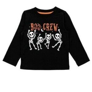 Kids Boo Crew Skeleton Halloween Long Sleeve Tee - Size: 2T